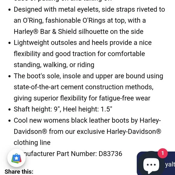 Harley Davidson Eda boots size 9 - Picture 6 of 16